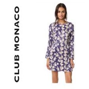 Club Monaco Kaveh Long Sleeve Mini Dress Purple Sz 00